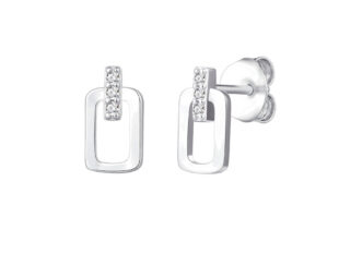 Pendientes plata rectangulo circonitas