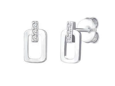 Pendientes plata rectangulo circonitas
