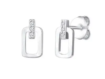Pendientes plata rectangulo circonitas