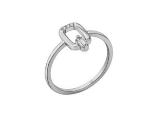 Anillo plata rectangulo barrita
