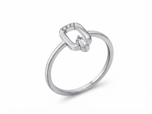 Anillo plata rectangulo barrita
