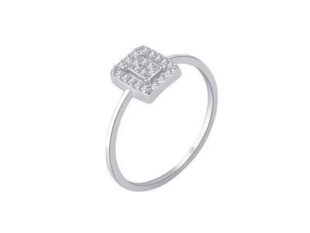 Anillo plata cuadrado multicirconita