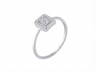 Anillo plata cuadrado multicirconita