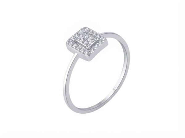 Anillo plata cuadrado multicirconita
