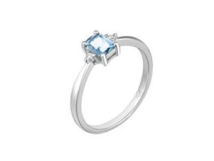 Anillo plata rectangulo aguamarina