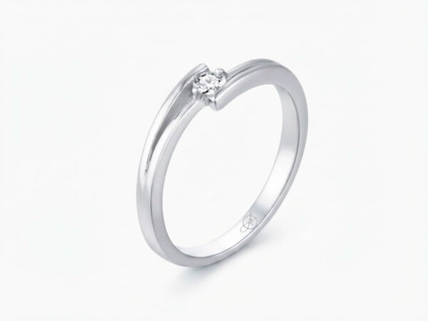 Anillo plata solitario circonita