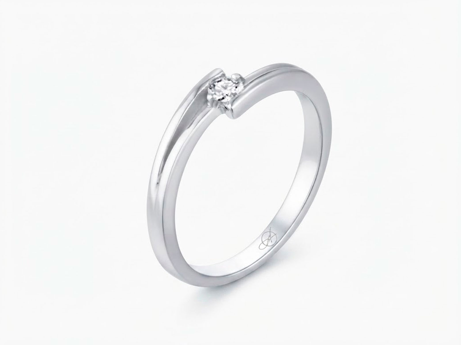 Anillo plata solitario circonita