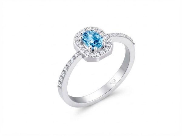Anillo plata aguamarina circonitas