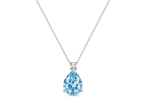Gargantilla plata gota aguamarina