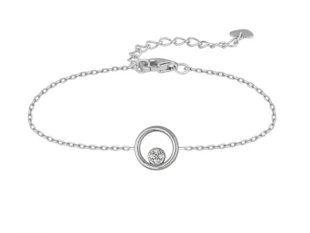 Pulsera plata centro circulo