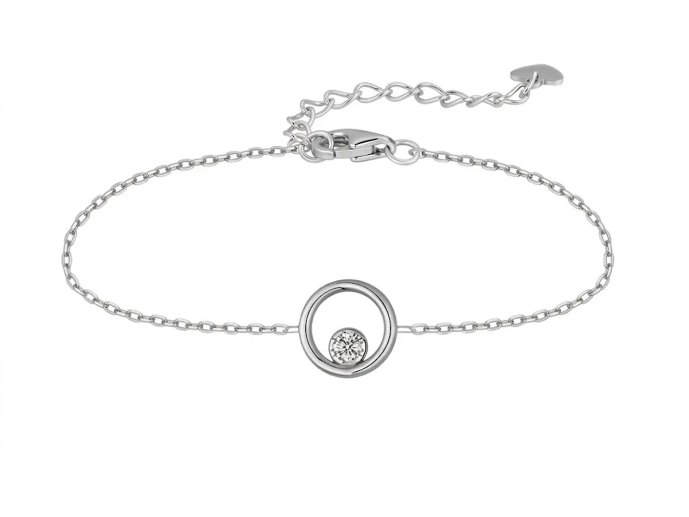 Pulsera plata centro circulo