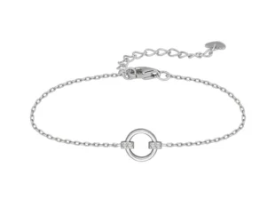 Pulsera plata circulo calado