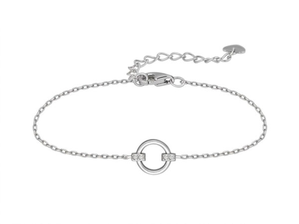 Pulsera plata circulo calado