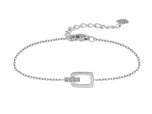 Pulsera plata rectangulo calado