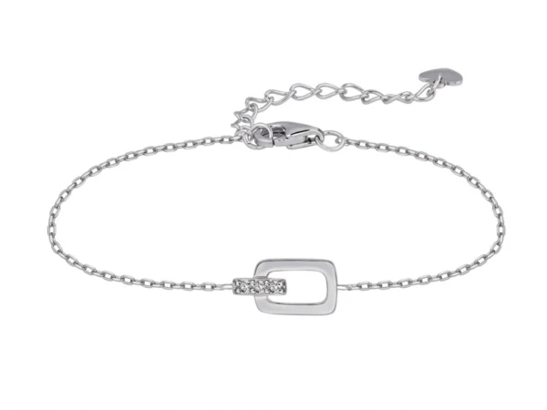 Pulsera plata rectangulo calado