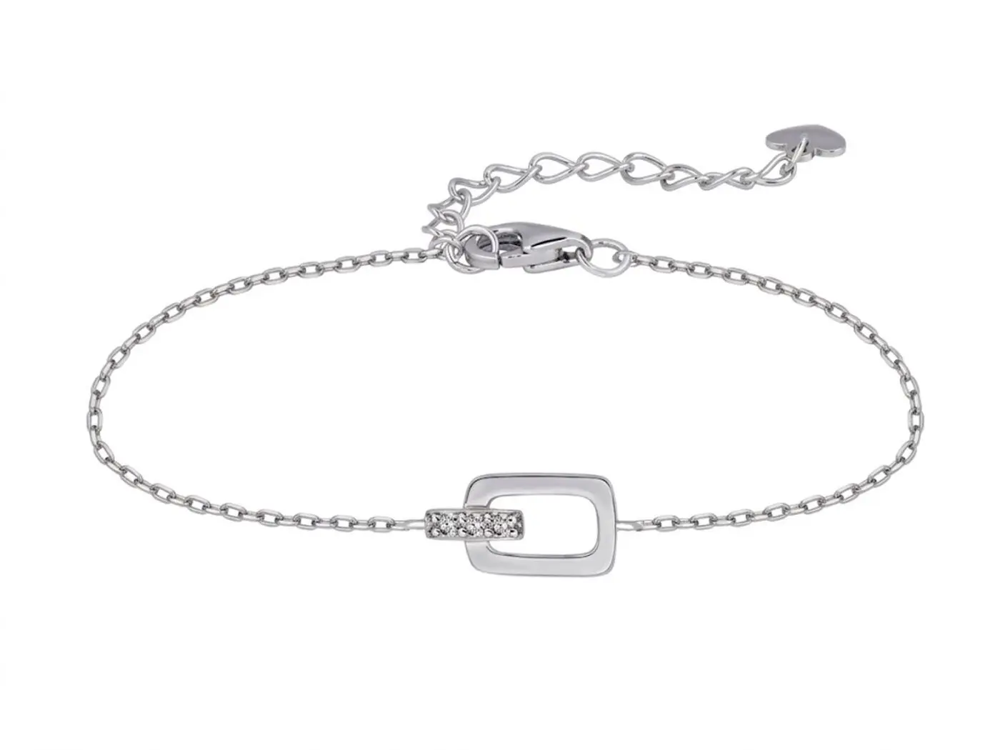 Pulsera plata rectangulo calado