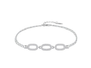 Pulsera plata centro rectangulos