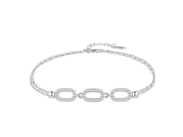 Pulsera plata centro rectangulos