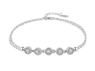 Pulsera plata centros rosetones