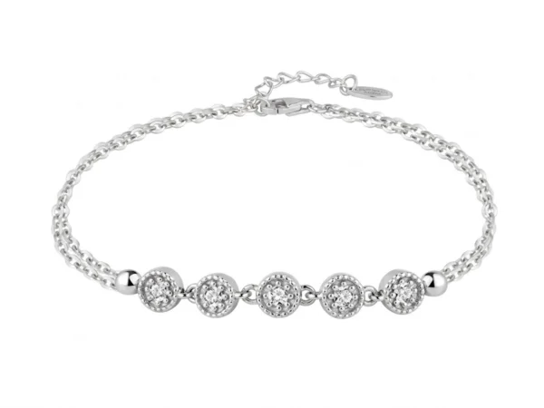 Pulsera plata centros rosetones