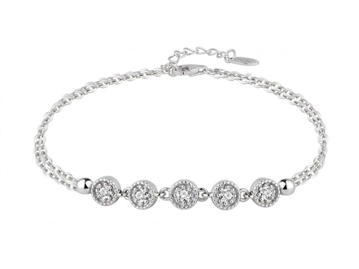 Pulsera plata centros rosetones