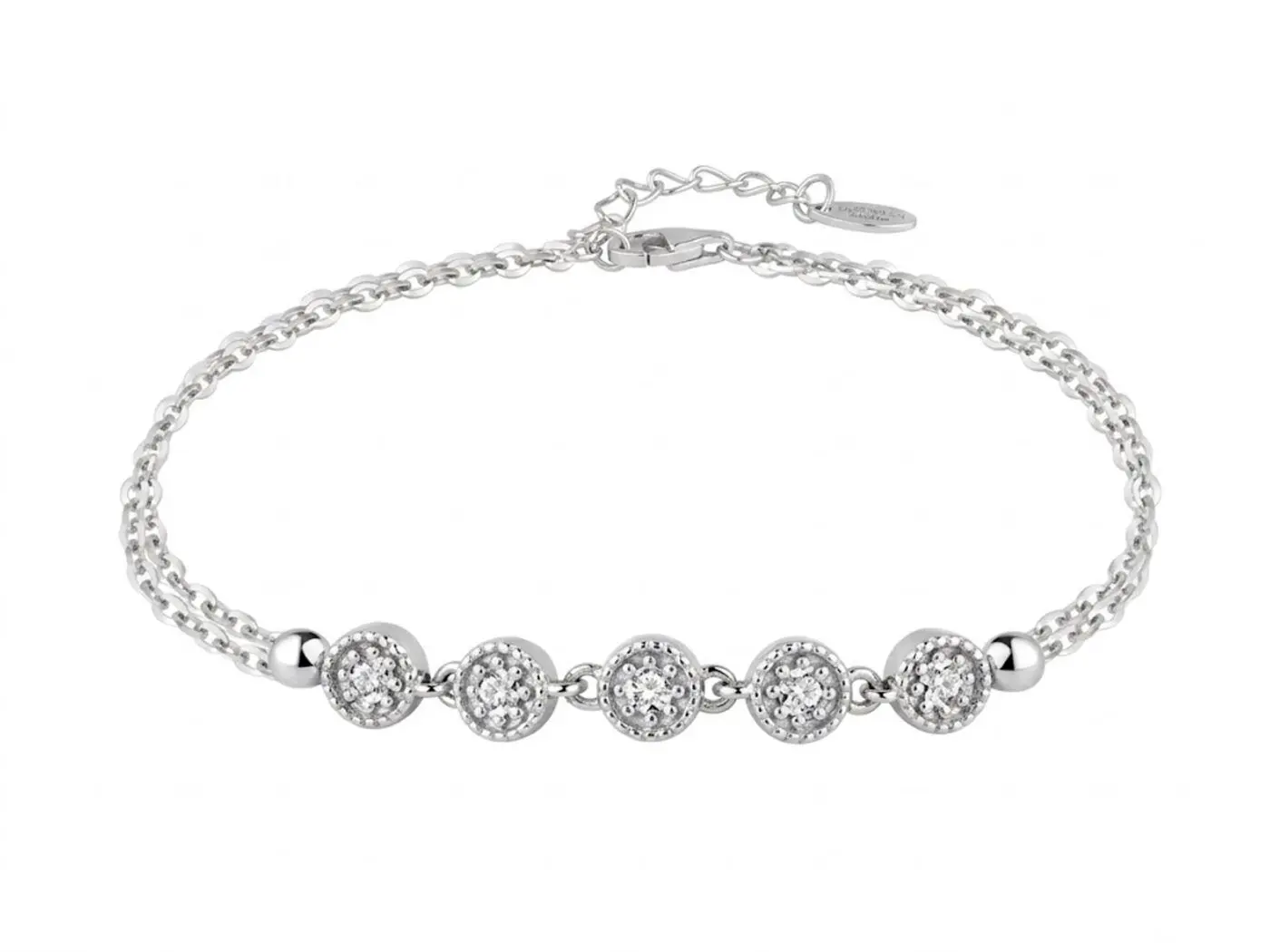 Pulsera plata centros rosetones