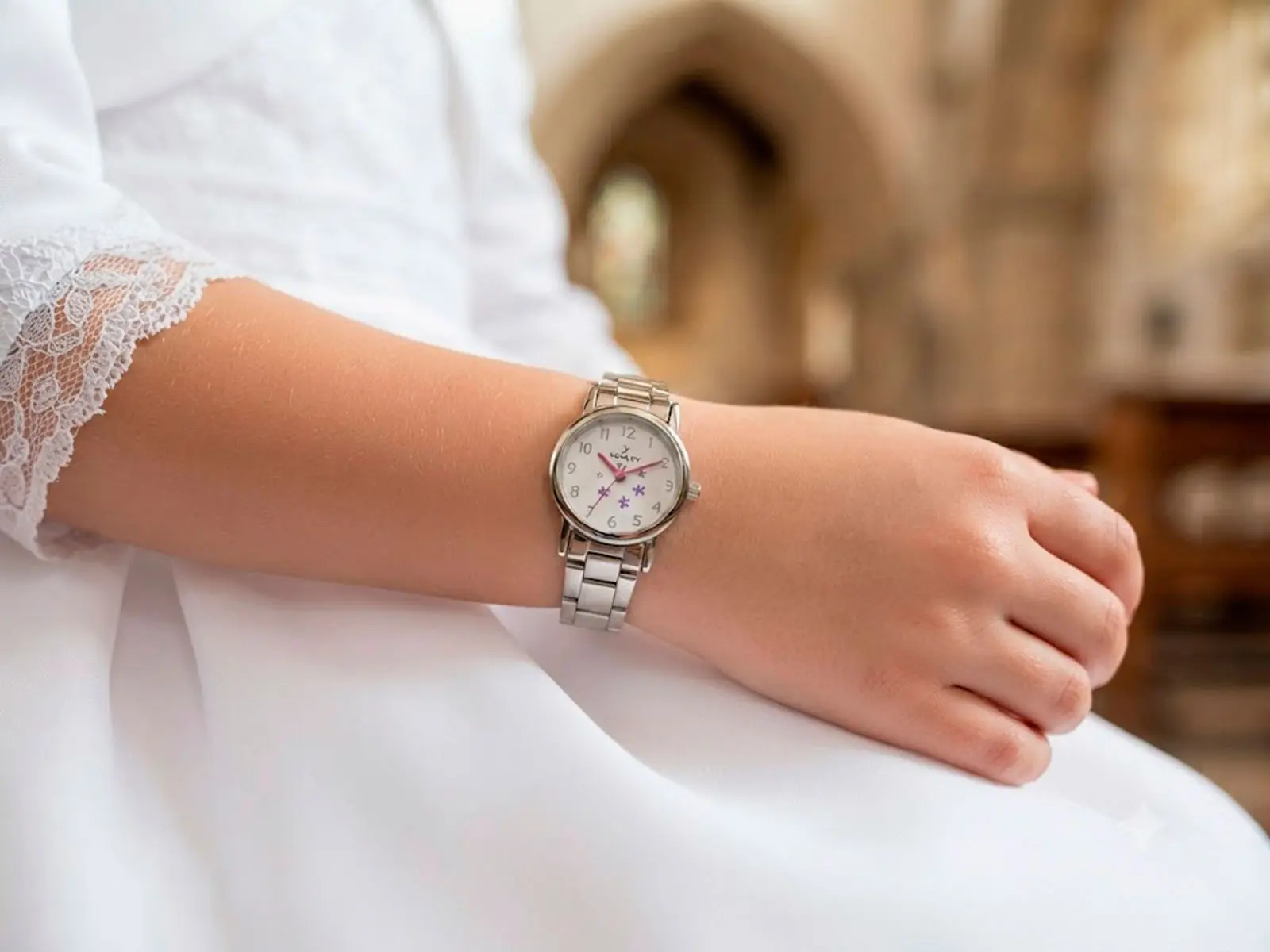 Reloj Nowley niña de comunion acero estrellas