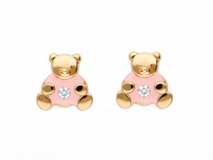 Pendientes bebe oso rosa
