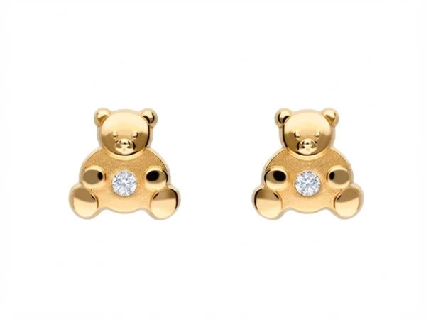 Pendientes dormilon oso circonita
