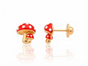 Pendientes oro dormilon setas