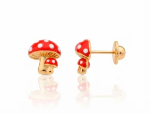 Pendientes oro dormilon setas