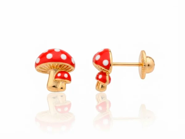 Pendientes oro dormilon setas