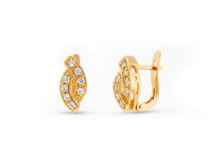 Pendientes oro lazo circonitas