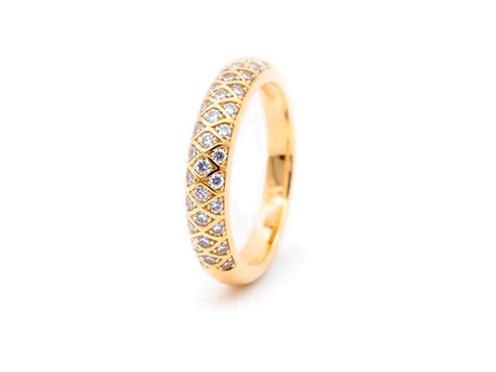 Anillo oro amarillo gajo circonitas