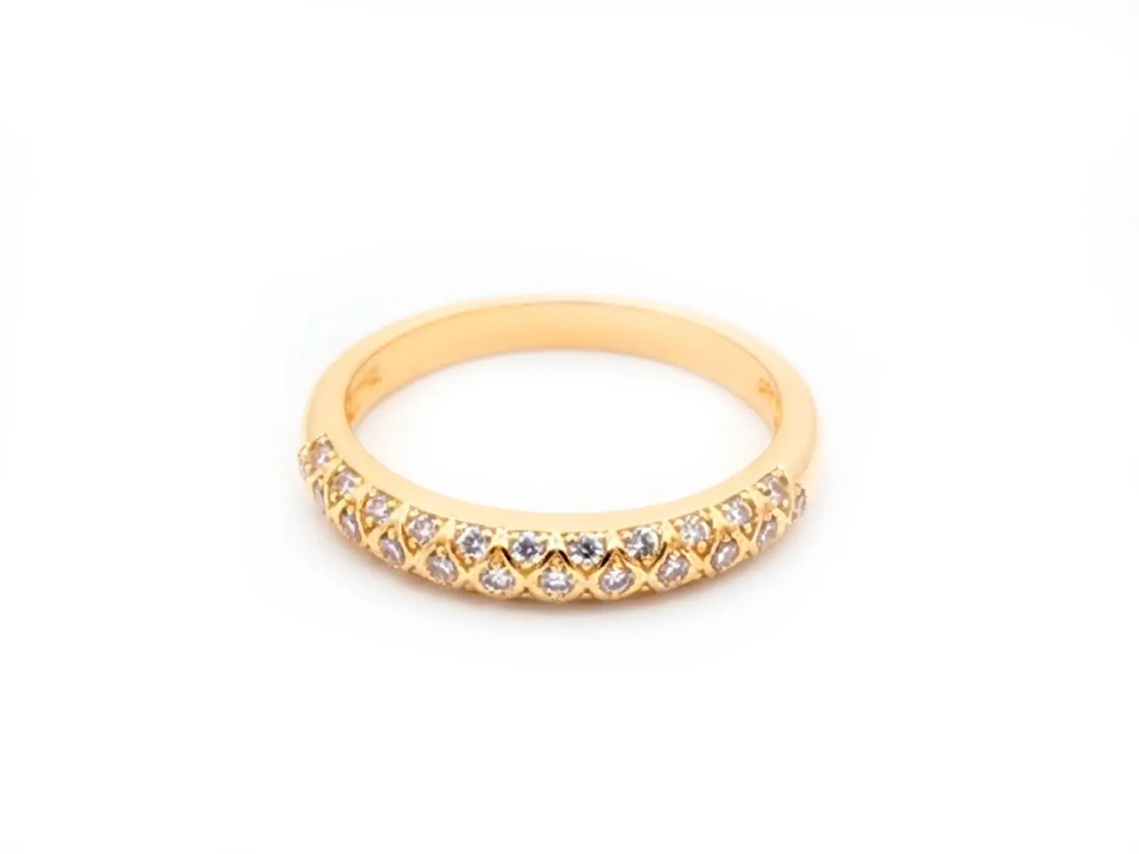 Anillo oro amarillo gajo de circonitas