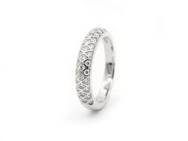 Anillo oro blanco circonitas