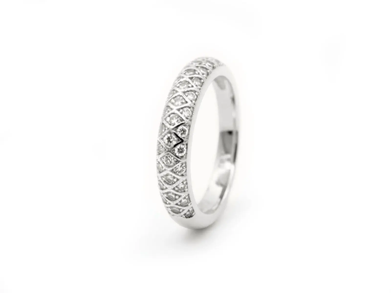 Anillo oro blanco circonitas