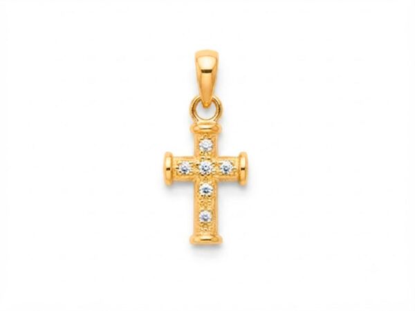 Cruz oro circonitas pequeña