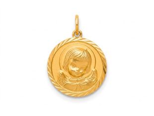 Medalla oro ángel redonda