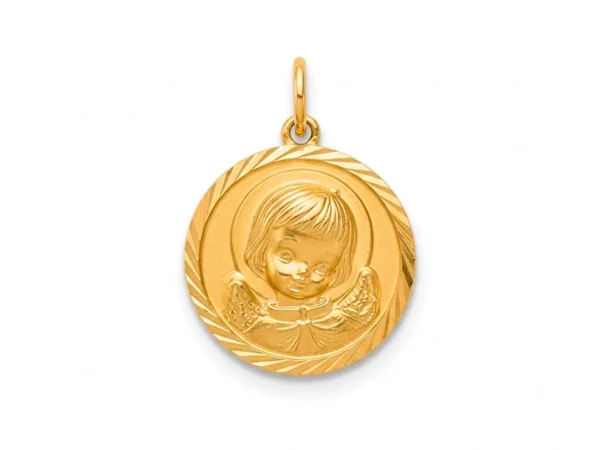 Medalla oro ángel redonda