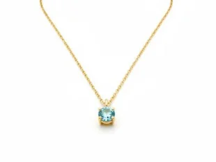 Cadena oro colgante aguamarina
