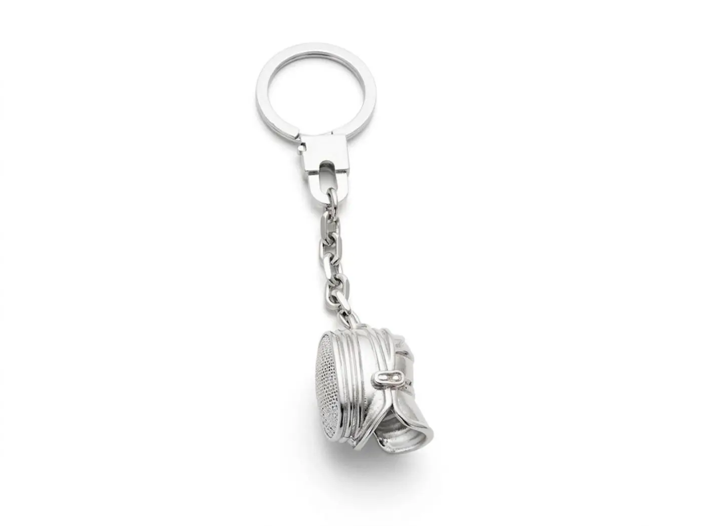 Llavero plata casco cordá