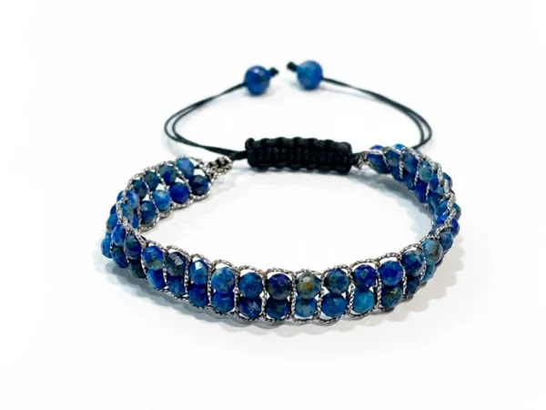 Pulsera de macramé y lapislázuli