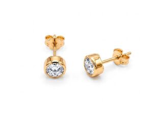 Pendientes chaton oro presion