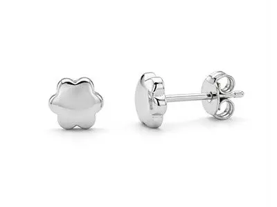 Pendientes pequeños flor blanco