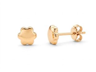 Pendientes flor oro presion