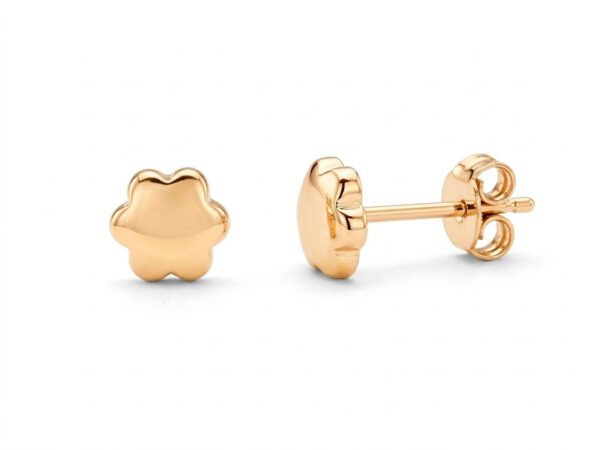 Pendientes flor oro presion