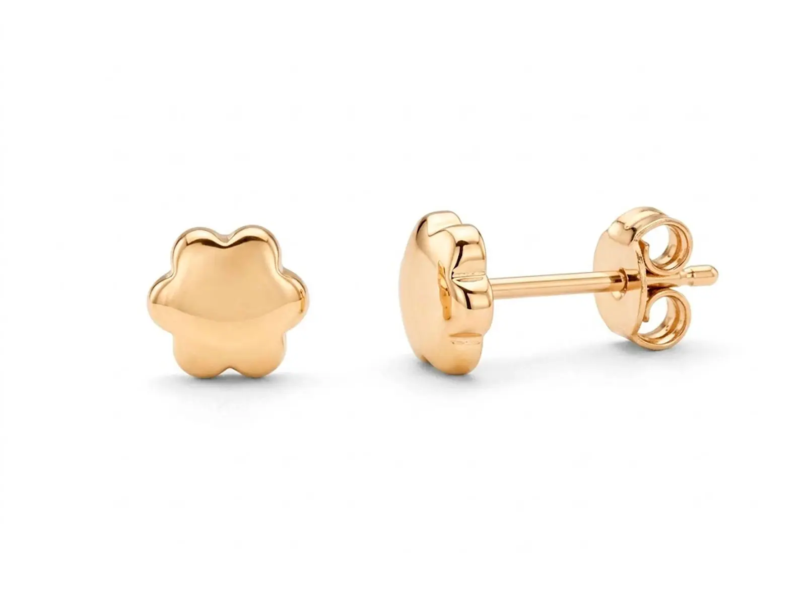 Pendientes flor oro presion
