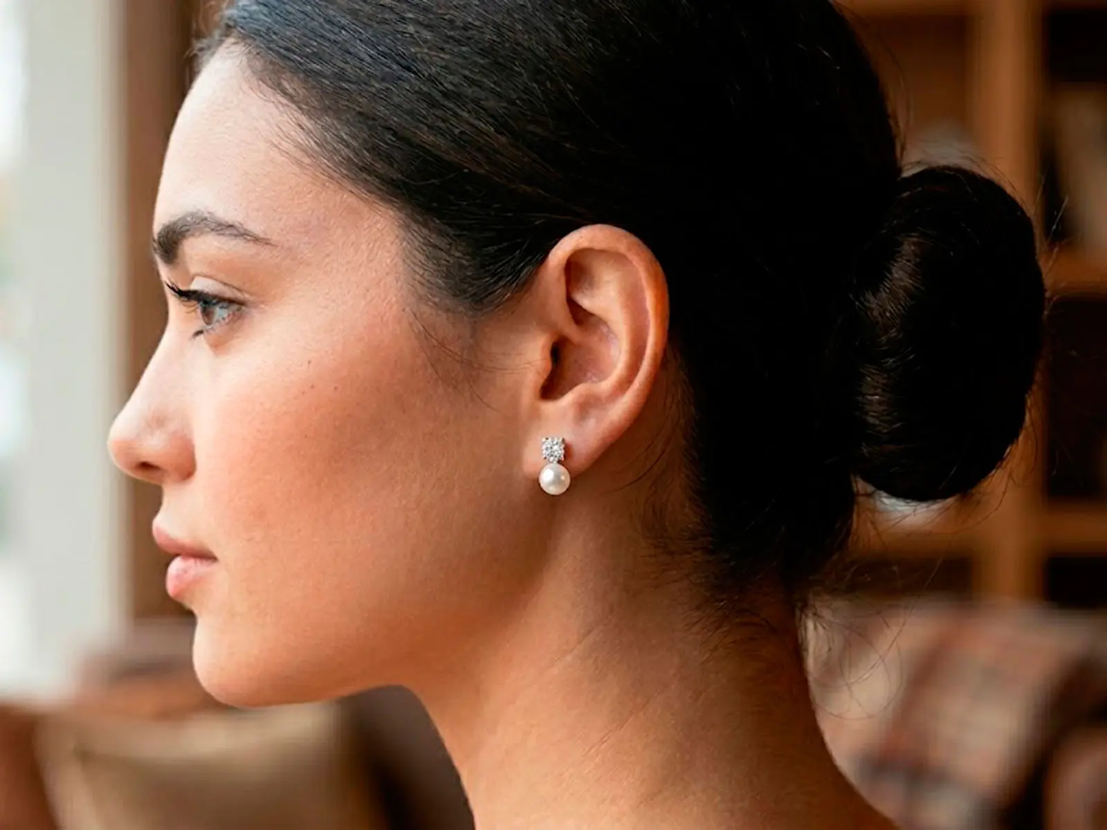 Pendientes tu y yo garras cuadradas oro blanco