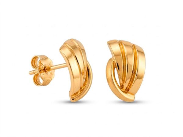 Pendientes de oro amarillo olas